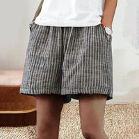 Luftige Lorraine-gestreifte Shorts - Die Leichtigkeit des Sommers – Grau