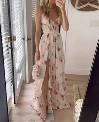Michela | Elegantes Blumen Kleid – Weiß