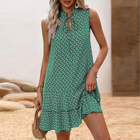 Linda™ | Elegantes ärmelloses Kleid mit V-Ausschnitt – Grün