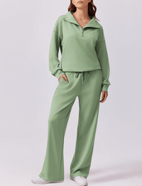 SASKIA - PULLOVER UND WEITE JOGGINGHOSE – Grün