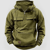 DEREK - KAPUZENPULLOVER MIT GROẞEN TASCHEN – Grün