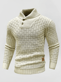 OTMAR - DICKER STRICKPULLOVER MIT HOHEM KRAGEN – Khaki