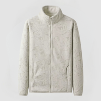 AYLA - FLEECEJACKE MIT FLORALEM MUSTER – Elfenbein