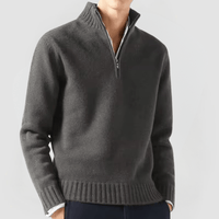 VENHUES - STRICKPULLOVER MIT REISSVERSCHLUSS – Dunkelgrau