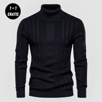 JAN - ROLLKRAGENPULLOVER AUS STRICK (1+1 GRATIS) – Schwarz