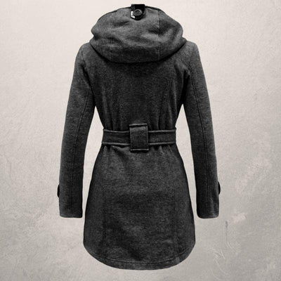 Lehmann Modehaus | Damen Kaschmirmantel mit Kapuze und Gürtel