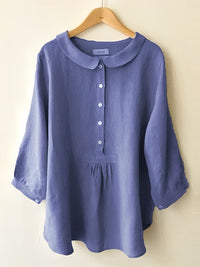 Dana | Bequeme lockere Bluse mit Knöpfen für Damen – Dunkelblau