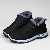 Winterschuhe Herren | Slip-On Mittlerer Schnitt Mit Elastikseitenteilen – Schwarz