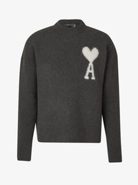 Heidi-Mode | Herz gestickter Pullover – Grau