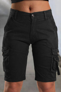 Heidi-Mode | Stilvolle Mid-Cargo-Shorts – Schwarz