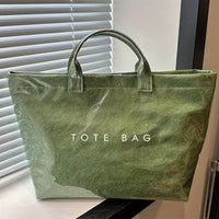Edelinde® | Tote Tasche mit Zeitungsdruck – 🔥Grün
