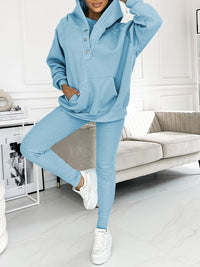Amélie | Elegantes Sweatshirt-Set – Hellblau