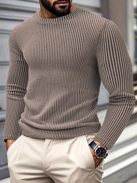 Kaufman – Lässiger Langarm Strick Pullover – Hellbraun