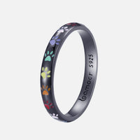 Eleganter Pfoten-Ring aus 925er Sterlingsilber von SENA – Schwarz
