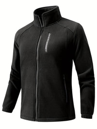 Fleecejacke Damen Mit Stehkragen | Reißverschluss Sportjacke Outdoor – Schwarz