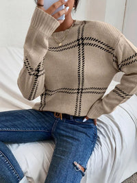 Clirina | Rundhalsausschnitt mit hängenden Schultern für einen schicken Pullover in der Saisongarderobe – Braun