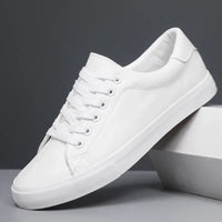 Rex | Herren Leder-Sneaker Low-Top Cupsole Casual – Weiß