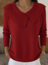 Lucia | Warmer Pullover mit Weichem Kragen – Rot