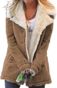 Zayna – Bequemer Mantel Mit Langen Ärmeln – Khaki