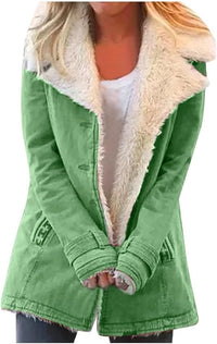 Zayna – Bequemer Mantel Mit Langen Ärmeln – Grün