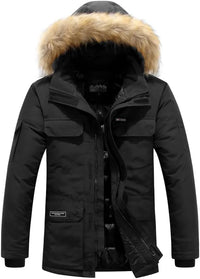 Klesronis | Herren Winterparka mit Fellkragen – Schwarz