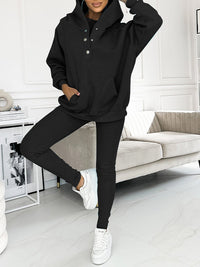 Amélie | Elegantes Sweatshirt-Set – Schwarz