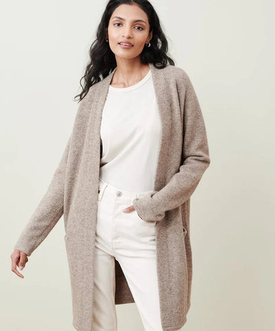 Arabela | Langer, Unifarbener Cardigan mit Praktischen Taschen