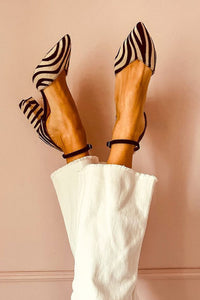 Zebrina™ | Sandalen mit mittelhohem Absatz im trendigen Zebra-Design – Khaki