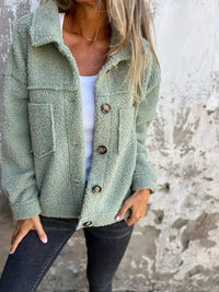 Damen Jacke Teddy Damen | Klassisch Komfortabel – Grün