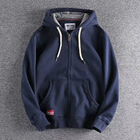 Max | Herren Zip-Hoodie Fleece Kapuzenpullover Casual – Marine