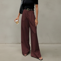 Marlene - Stylische Hose mit weitem Schnitt – Burgunder