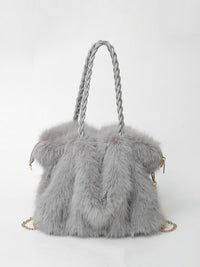 Jana | Elegante Plüsch-Velours Tasche Damen stilvoll – Grau