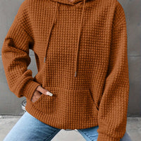 Léana™ | Texturiertes Kapuzen-Sweatshirt mit langen Ärmeln – Hellbraun