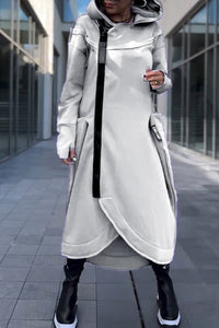 Veyra™ -  Strickjacke mit Kapuze und Seitlichem Reißverschluss – Weiß