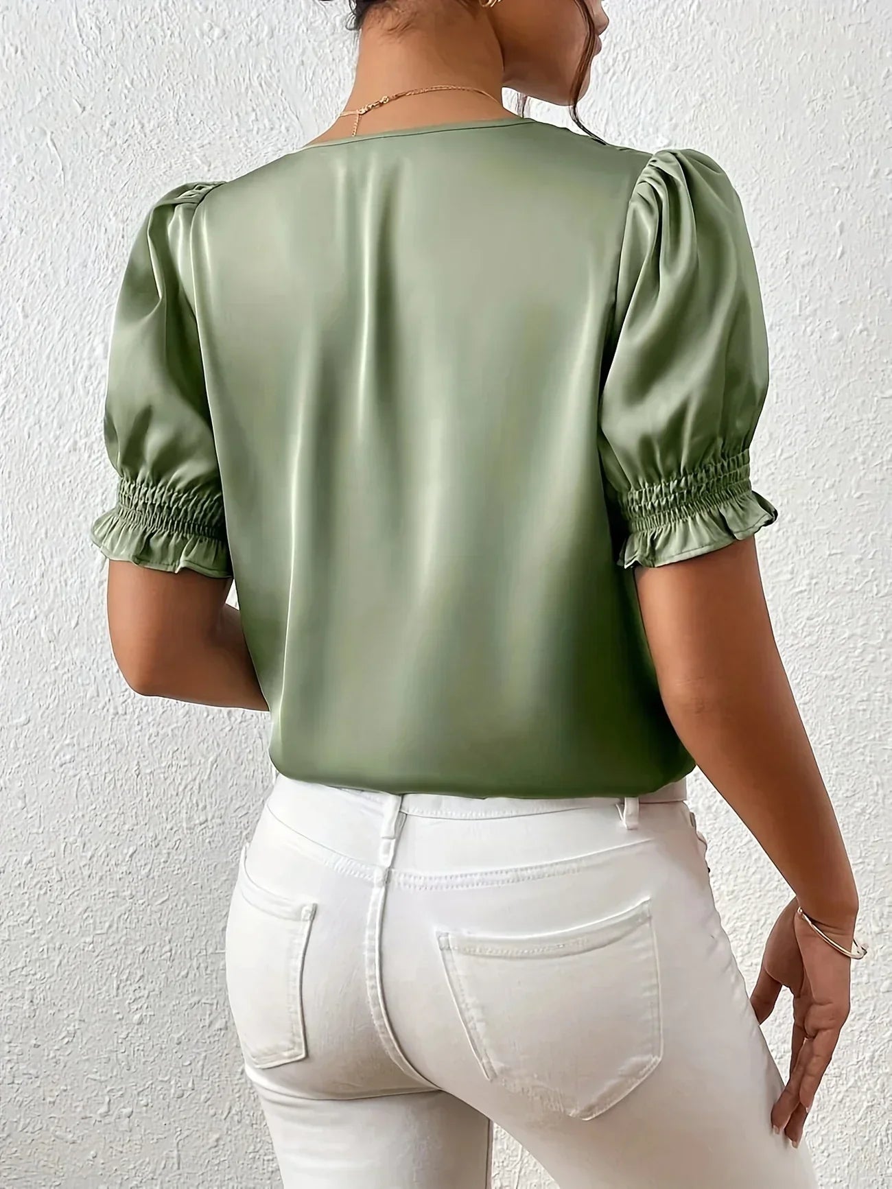 Abella™| Elegante Bluse Mit V-Ausschnitt Und Puffärmeln