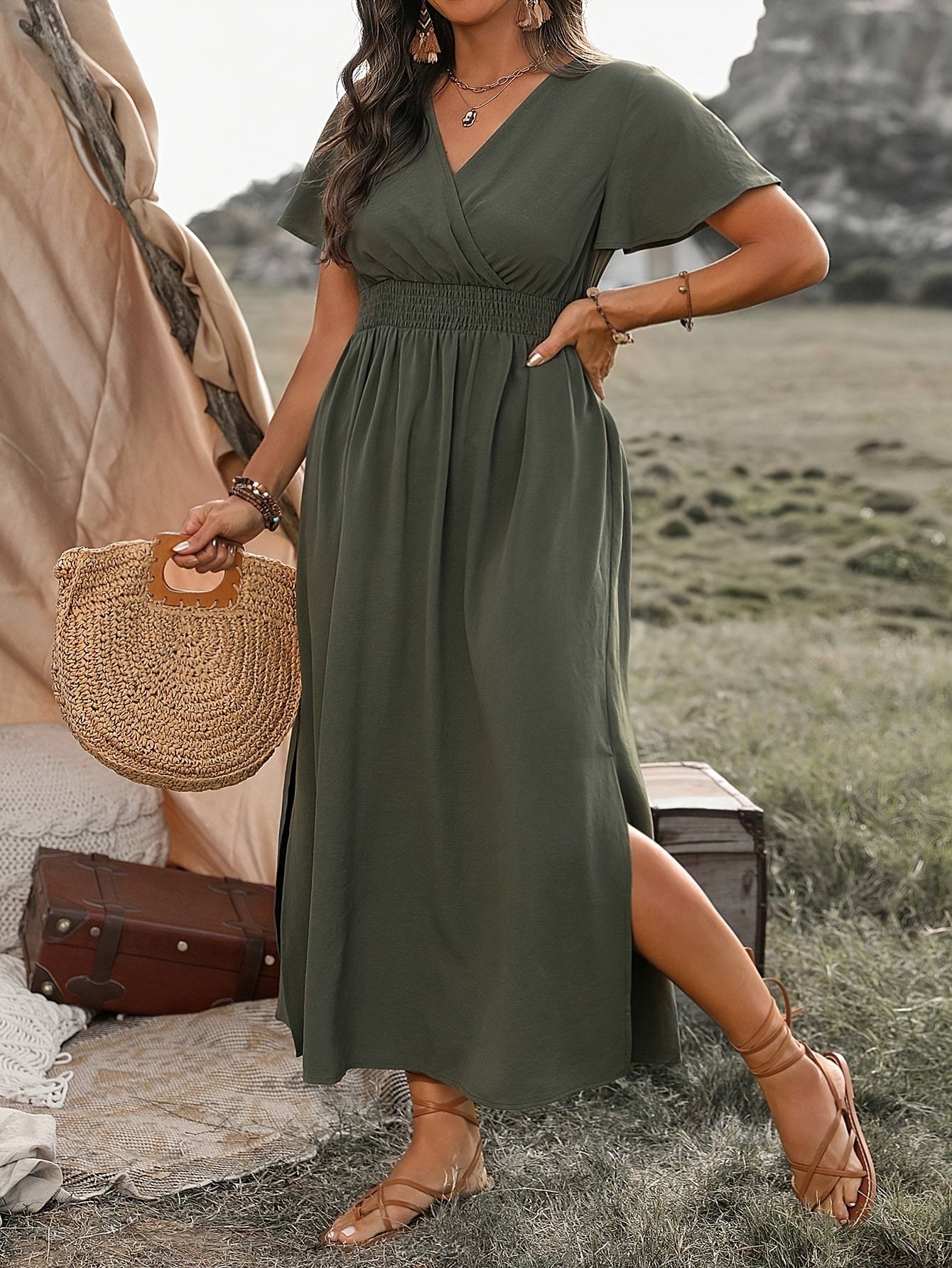 Berlin | Gerafftes Kleid mit geschnürter Taille