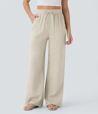 Elena | Bequeme Leinenhose mit fließender Passform – Beige