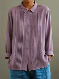Tzurya - Elegante Patchwork Bluse – Violett