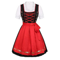 Damen Elegantes Mini Dirndlkleid | Traditionell Festlich – Rot