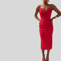 Marlis | Drapé Kleid Formend – Rot