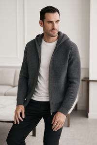 Sorrano | Cashmere Zip Hoodie – grau