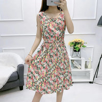 Myla | Schickes Blümchenkleid Eleganz – Grün Floral
