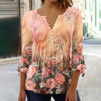 Devika - Bluse mit Floralprint – Gelb