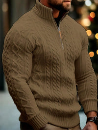 Rabada – Strickpullover Mit Halbem Reißverschluss Und Stehkragen – Braun