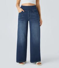 MECHTHILD - WEITE JEANS MIT ELASTISCHEM BUND – Dunkelblau