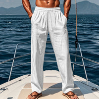 Wayne – Atmungsaktive Baumwolle undlockere Freizeit Sporthose – Weiß