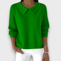 Lynora – Pullover mit Kragendetail – Grün