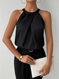 Miranda™ | Elegante Satinbluse mit freien Schultern – Schwarz