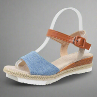 Almuth | Bequeme Wedge Sandalen für Damen – Eleganter Sommerlook – Denim Blau