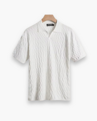 Herren Strukturierter Polo Shirt | Klassisch Eleganter Stil – Weiß